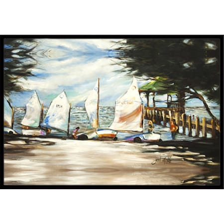 Carolines Treasures Sailing Lessons Sailboats Indoor & Outdoor Mat, 24 x 36 in. CA75908